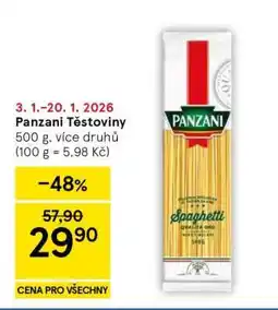 Tesco Panzani Těstoviny nabídka