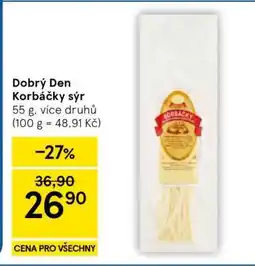 Tesco Dobrý Den Korbáčky sýr nabídka