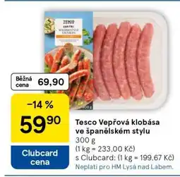 Tesco Tesco Vepřová klobása ve španělském stylu nabídka