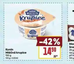 Billa Kunín mléčná krupice nabídka