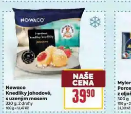 Billa Nowaco knedlíky jahodové, s uzeným masem nabídka