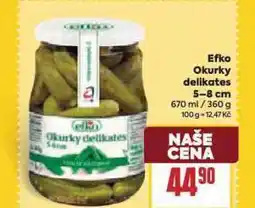 Billa Efko okurky delikates 5-8 cm nabídka