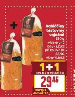 Billa Babiččiny těstoviny vaječné nabídka
