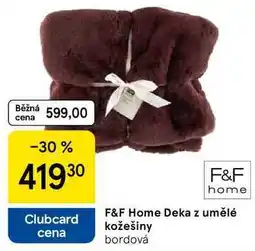 Tesco F&F Home Deka z umělé kožešiny, bordová nabídka