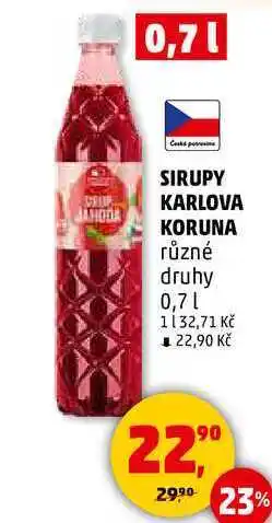 Penny Market SIRUPY KARLOVA KORUNA, 0,7 l nabídka