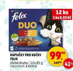 Penny Market KAPSIČKY PRO KOČKY FELIX, 12x 85 g nabídka