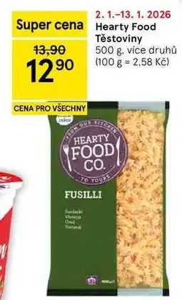 Tesco Hearty Food Těstoviny, 500 g, více druhů nabídka