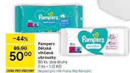Tesco Pampers Dětské vlhčené ubrousky, 80 ks nabídka