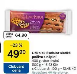 Tesco Odkolek Exelsior sladké pečivo s náplní, 400 g nabídka