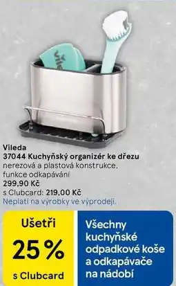 Tesco Vileda 37044 Kuchyňský organizér ke dřezu nerezová a plastová konstrukce. funkce odkapávání nabídka