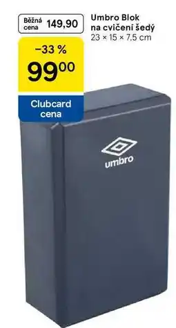 Tesco Umbro Blok na cvičení šedý, 23 × 15 x 7.5 cm nabídka