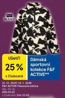 Tesco F&F ACTIVE Fleecová mikina, Vel.: XS-XL nabídka
