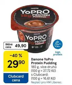 Tesco Danone YoPro Protein Pudding, 180 g, více druhů nabídka