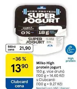 Tesco Milko High high protein jogurt, 150 g, více druhů nabídka