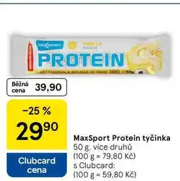 Tesco MaxSport Protein tyčinka, 50 g, více druhů nabídka