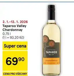 Tesco Taparoo Valley Chardonnay, 0.75 l nabídka
