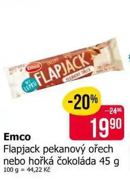 Teta Emco Flapjack pekanový ořech nebo hořká čokoláda 45 g nabídka