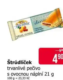 Teta Štrúdlíček trvanlivé pečivo s ovocnou náplní 21 g nabídka