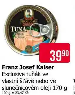 Teta Franz Josef Kaiser Exclusive tuňák ve vlastní šťávě nebo ve slunečnicovém oleji 170 g nabídka