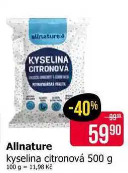 Teta Allnature kyselina citronová 500 g nabídka