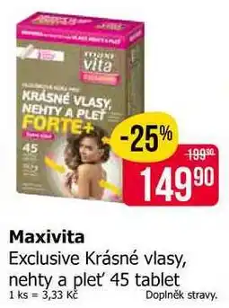 Teta Maxivita Exclusive Krásné vlasy, nehty a pleť 45 tablet nabídka