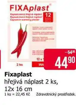 Teta Fixaplast hřejivá náplast 2 ks, 12x 16 cm nabídka