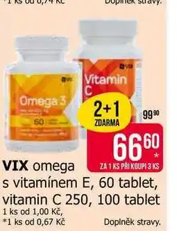 Teta VIX omega s vitamínem E, 60 tablet, vitamin C 250, 100 tablet nabídka
