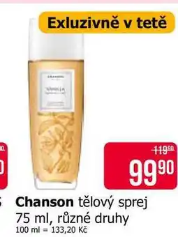 Teta Chanson tělový sprej 75 ml, různé druhy nabídka
