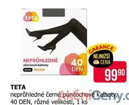 Teta Teta neprůhledné černé punčochové kalhoty 40 DEN, různé velikosti, 1 ks nabídka
