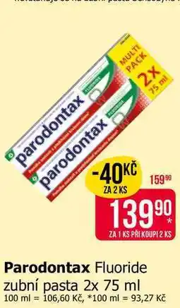 Teta Parodontax Fluoride zubní pasta 2x 75 ml nabídka