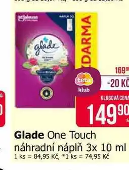 Teta Glade One Touch náhradní náplň 3x 10 ml nabídka