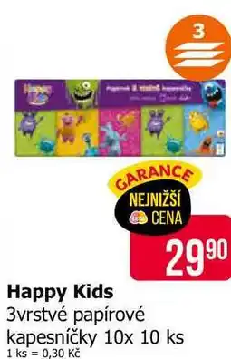 Teta Happy Kids 3vrstvé papírové kapesníčky 10x 10 ks nabídka