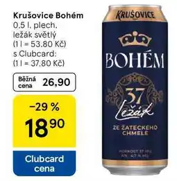 Tesco Krušovice Bohém, 0.5 l, plech nabídka