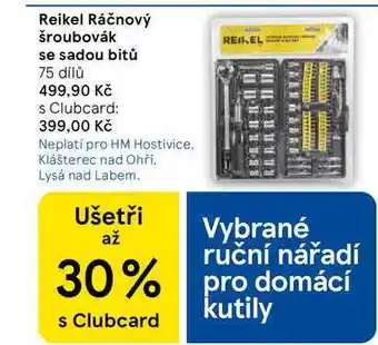 Tesco Reikel Ráčnový šroubovák se sadou bitů, 75 dílů nabídka