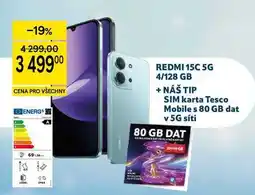 Tesco REDMI 15C 5G 4/128 GB + NÁŠ TIP SIM karta Tesco Mobile s 80 GB dat v 5G síti nabídka