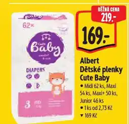 Albert Cute baby dětské plenky nabídka