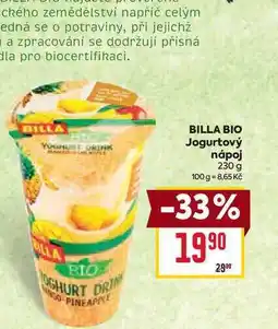 Billa BILLA BIO Jogurtový nápoj 230 g nabídka