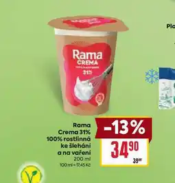 Billa Rama Crema 31% 100% rostlinná ke šlehání a na vaření 200 ml nabídka