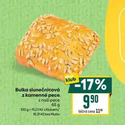 Billa Bulka slunečnicová z kamenné pece z naší pece 65 g nabídka