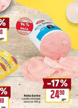 Billa Keto šunka z pultu lahůdek cena za 100 g nabídka