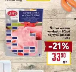 Billa Šunka vařená ve vlastní šťávě nejvyšší jakosti 100 g nabídka