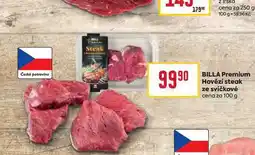 Billa BILLA Premium Hovězí steak ze svíčkové cena za 100 g nabídka