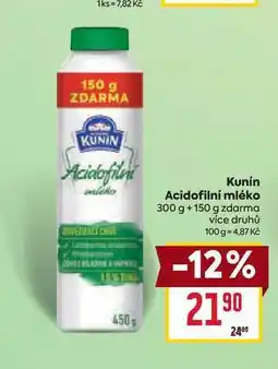 Billa Kunín Acidofilní mléko 300 g nabídka