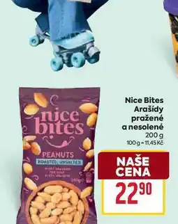 Billa Nice Bites Arašídy pražené a nesolené 200 g nabídka