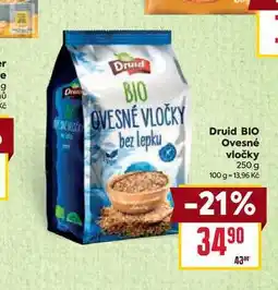 Billa Druid BIO Ovesné vločky 250 g nabídka