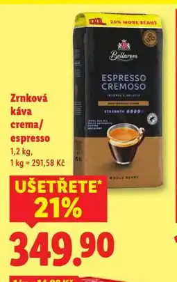 Lidl Zrnková káva crema / espresso nabídka
