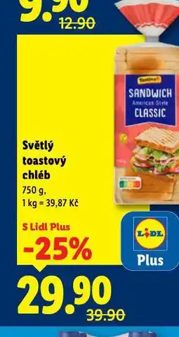 Lidl Světlý toastový chléb nabídka