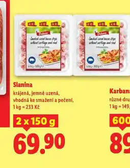 Lidl Slanina krájená nabídka