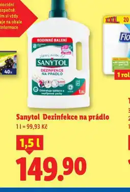 Lidl Sanytol dezinfekce na prádlo nabídka