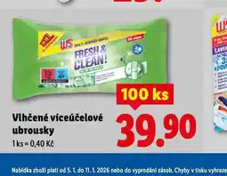 Lidl Vlhčené víceúčelové ubrousky nabídka